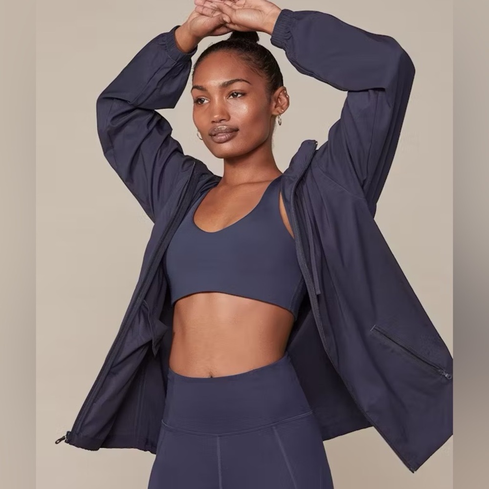 Girlfriend Collective midnight blue Peregrine Windbreaker jacket size S / small